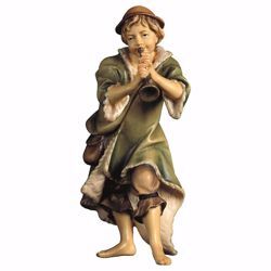 Immagine di Pastore con tromba cm 10 (3,9 inch) Presepe Ulrich dipinto a mano Statua artigianale in legno Val Gardena stile barocco