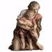Picture of Kneeling Herder with Child cm 10 (3,9 inch) hand painted Ulrich Nativity Scene Val Gardena wooden Statue baroque style