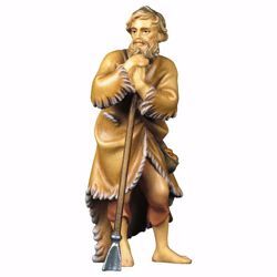 Immagine di Pecoraio con zappa cm 10 (3,9 inch) Presepe Ulrich dipinto a mano Statua artigianale in legno Val Gardena stile barocco
