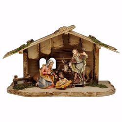Picture of Ulrich Nativity Set 7 Pieces cm 10 (3,9 inch) hand painted Val Gardena wooden Statues