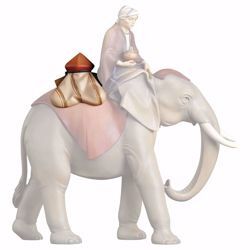 Immagine di Sella gioielli per elefante in piedi cm 10 (3,9 inch) Presepe Cometa dipinto a mano Statua artigianale in legno Val Gardena stile Arabo tradizionale