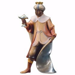 Immagine di Baldassarre Re Magio Moro in piedi cm 10 (3,9 inch) Presepe Redentore dipinto a mano Statua artigianale in legno Val Gardena stile tradizionale