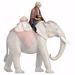 Imagen de Conductor de elefantes sentado cm 10 (3,9 inch) Belén Redentor pintado a mano Estatua artesanal de madera Val Gardena estilo tradicional