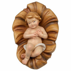 Picture of Baby Jesus in Cradle cm 10 (3,9 inch) hand painted Saviour Nativity Scene Val Gardena wooden Statue traditional style