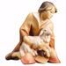 Picture of Kneeling Herder with Lamb cm 10 (3,9 inch) hand painted Saviour Nativity Scene Val Gardena wooden Statue traditional style
