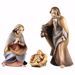 Picture of Holy Family 4 pieces cm 10 (3,9 inch) hand painted Saviour Nativity Scene Val Gardena wooden Statues traditional style