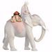 Immagine di Sella gioielli per elefante in piedi cm 10 (3,9 inch) Presepe Redentore dipinto a mano Statua artigianale in legno Val Gardena stile tradizionale
