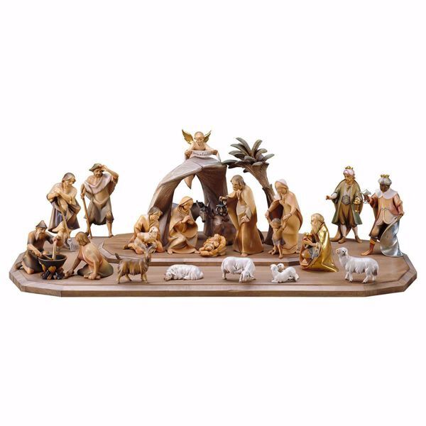Picture of Saviour Nativity Set 25 Pieces cm 10 (3,9 inch) hand painted Val Gardena wooden Statues