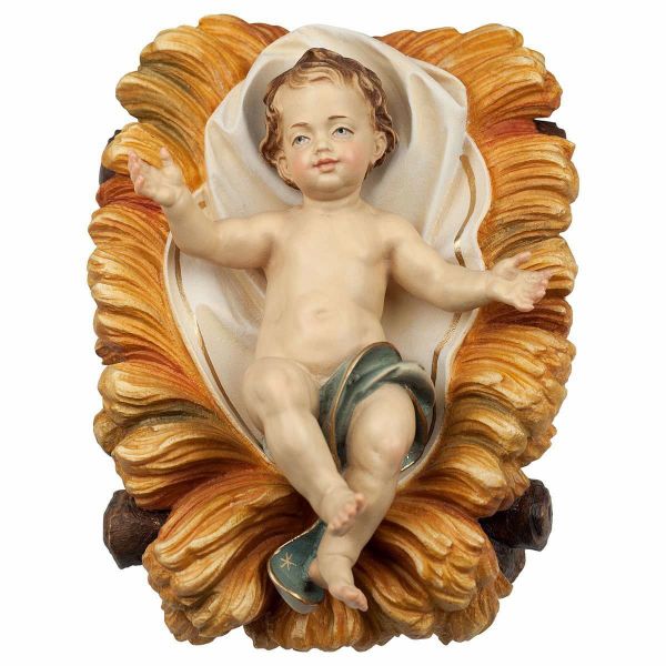Picture of Baby Jesus in Cradle 2 pcs Ulrich Nativity 110 cm (43,3 inch) large traditional wood