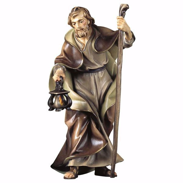 Picture of Saint Joseph cm 110 (43,3 inch) hand painted Ulrich Nativity Scene Val Gardena wooden Statue baroque style