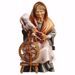 Picture of Old Woman with spinning Wheel cm 12 (4,7 inch) hand painted Ulrich Nativity Scene Val Gardena wooden Statue baroque style