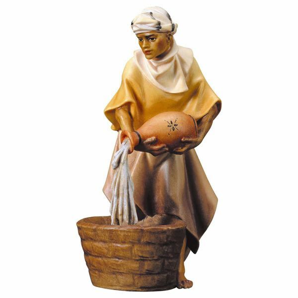 Immagine di Cammelliere con brocca Presepe Ulrich 12 cm tradizionale legno