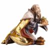 Imagen de Rey Mago Sarraceno arrodillado Belén Ulrich 12 cm clásico madera artesanal