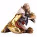 Imagen de Melchor Rey Mago Sarraceno arrodillado cm 12 (4,7 inch) Belén Ulrich pintado a mano Estatua artesanal de madera Val Gardena estilo barroco