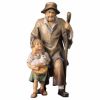 Immagine di Pastore con bambina Presepe Ulrich 12 cm tradizionale legno
