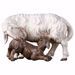 Picture of Sheep with Lamb cm 12 (4,7 inch) hand painted Ulrich Nativity Scene Val Gardena wooden Statue baroque style