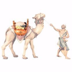 Imagen de Sillín para Camello de pie cm 12 (4,7 inch) Belén Ulrich pintado a mano Estatua artesanal de madera Val Gardena estilo barroco