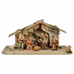 Picture of Ulrich Nativity Set 10 Pieces cm 12 (4,7 inch) hand painted Val Gardena wooden Statues