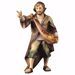 Imagen de Pastor indicando cm 12 (4,7 inch) Belén Ulrich pintado a mano Estatua artesanal de madera Val Gardena estilo barroco