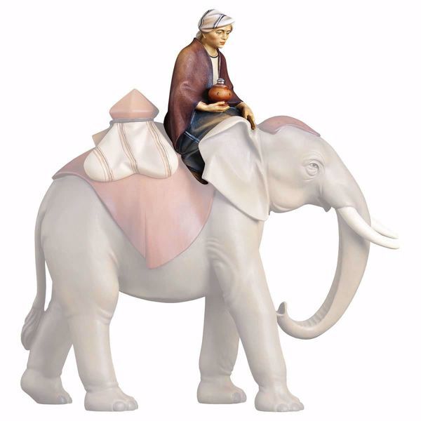 Picture of Sitting elephant driver Comet Nativity 12 cm (4,7 inch) arabic oil painted wood