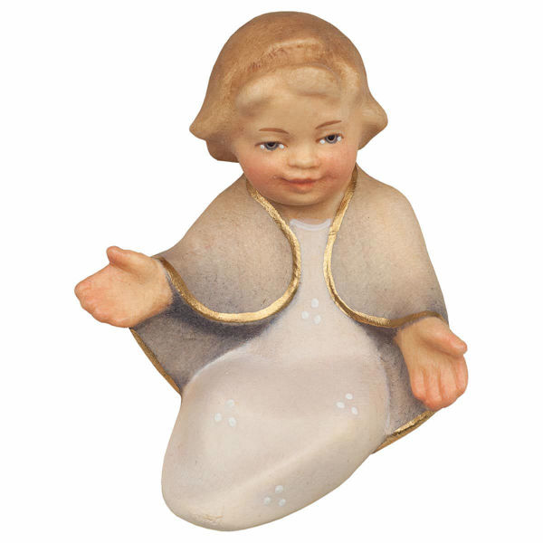 Picture of Baby Jesus cm 12 (4,7 inch) hand painted Comet Nativity Scene Val Gardena wooden Statue traditional Arabic style