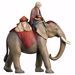 Immagine di Gruppo Elefante con sella gioielli 3 Pezzi cm 12 (4,7 inch) Presepe Cometa dipinto a mano Statue artigianali in legno Val Gardena stile Arabo tradizionale