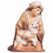 Immagine di Pastore inginocchiato con agnello cm 12 (4,7 inch) Presepe Cometa dipinto a mano Statua artigianale in legno Val Gardena stile Arabo tradizionale