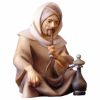 Picture of Sitting Shepherd with pipe Comet Nativity 12 cm (4,7 inch) arabic oil painted wood