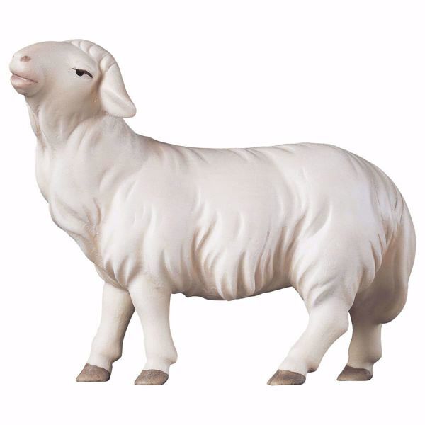 Picture of Sheep looking forward cm 12 (4,7 inch) hand painted Saviour Nativity Scene Val Gardena wooden Statue traditional style