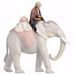 Imagen de Conductor de elefantes sentado cm 16 (6,3 inch) Belén Cometa pintado a mano Estatua artesanal de madera Val Gardena estilo Árabe tradicional