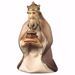 Immagine di Melchiorre Re Magio Mulatto inginocchiato cm 16 (6,3 inch) Presepe Cometa dipinto a mano Statua artigianale in legno Val Gardena stile Arabo tradizionale