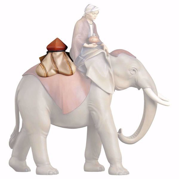 Imagen de Sillín Joyas para Elefante de pie Belén Cometa 16 cm árabe madera pintado al óleo