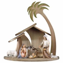 Picture of Comet Nativity Set 9 Pieces cm 16 (6,3 inch) hand painted Val Gardena wooden Statues