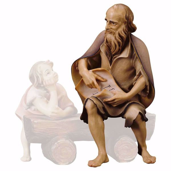 Immagine di Anziano pastore narratore Presepe Ulrich 15 cm tradizionale legno