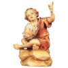 Immagine di Bambino seduto al falò Presepe Ulrich 15 cm tradizionale legno
