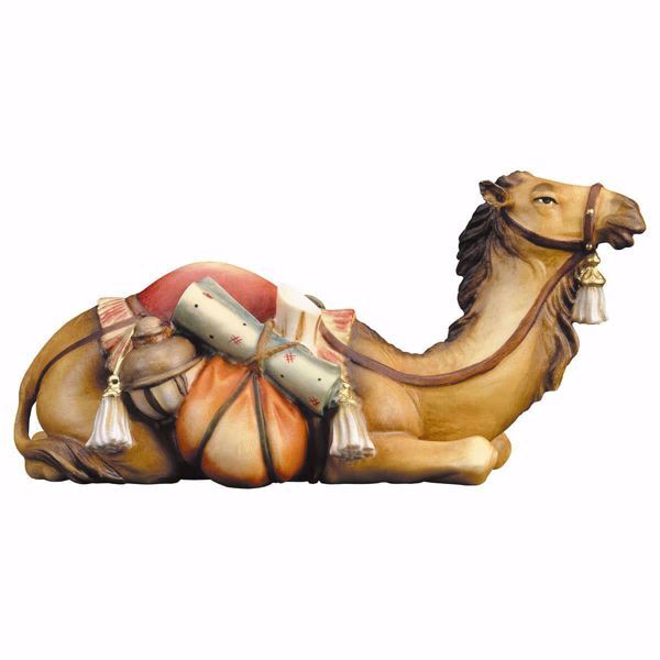 Immagine di Cammello sdraiato Presepe Ulrich 15 cm tradizionale legno