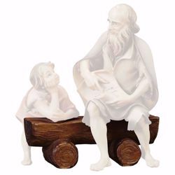 Imagen de Banco cm 15 (5,9 inch) Belén Ulrich pintado a mano Estatua artesanal de madera Val Gardena estilo barroco