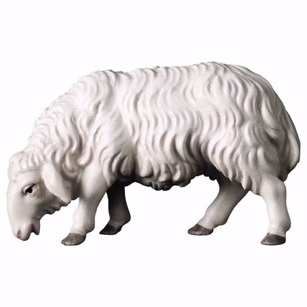 Picture of Sheep eating cm 15 (5,9 inch) hand painted Ulrich Nativity Scene Val Gardena wooden Statue baroque style