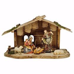 Picture of Ulrich Nativity Set 7 Pieces cm 15 (5,9 inch) hand painted Val Gardena wooden Statues