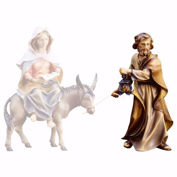 Imagen de San José cm 15 (5,9 inch) Belén Ulrich pintado a mano Estatua artesanal de madera Val Gardena estilo barroco