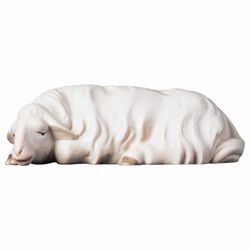 Picture of Sleeping Sheep cm 25 (9,8 inch) hand painted Comet Nativity Scene Val Gardena wooden Statue traditional Arabic style