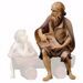 Picture of Old herder narrating cm 23 (9,1 inch) hand painted Ulrich Nativity Scene Val Gardena wooden Statue baroque style
