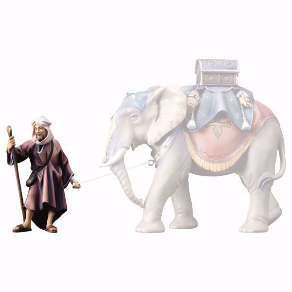 Picture of Standing Elephant Driver Ulrich Nativity 23 cm (9,1 inch) traditional wood