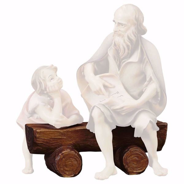 Imagen de Banco cm 23 (9,1 inch) Belén Ulrich pintado a mano Estatua artesanal de madera Val Gardena estilo barroco