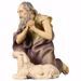 Imagen de Pastor arrodillado con Oveja cm 23 (9,1 inch) Belén Ulrich pintado a mano Estatua artesanal de madera Val Gardena estilo barroco