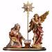 Picture of Annunciation Group on pedestal 5 Pieces cm 23 (9,1 inch) hand painted Ulrich Nativity Scene Val Gardena wooden Statues baroque style