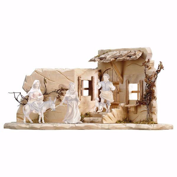 Picture of Harborage cm 23 (9,1 inch) hand painted Ulrich Nativity Scene Val Gardena wooden Statue baroque style