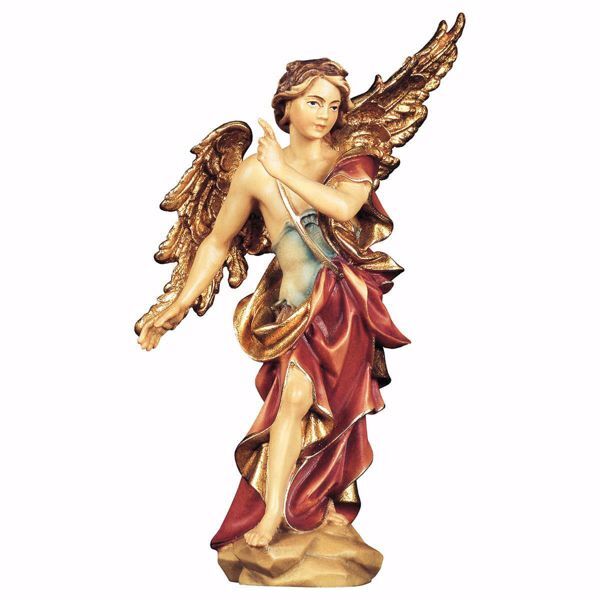 Picture of Announcing Angel cm 8 (3,1 inch) hand painted Ulrich Nativity Scene Val Gardena wooden Statue baroque style