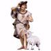 Imagen de Pastor con bastón y oveja cm 8 (3,1 inch) Belén Ulrich pintado a mano Estatua artesanal de madera Val Gardena estilo barroco