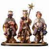 Immagine di Tre Piccoli Cantori su piedistallo 4 pezzi Presepe Ulrich 8 cm legno fatto a mano